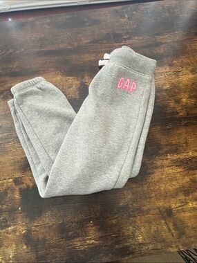 GAP Gray Sweatpants with Pink Logo